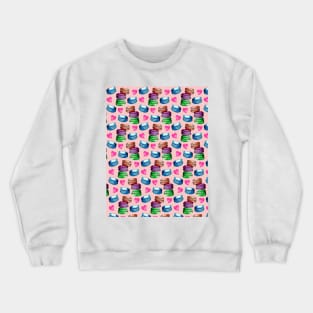 Sweet Macaron Dreams Watercolour Pink Background Crewneck Sweatshirt